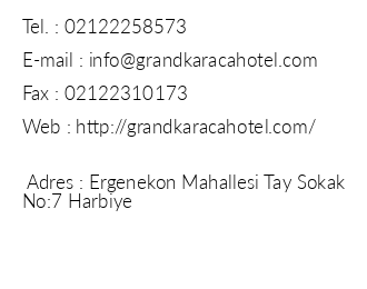 Grand Karaca Hotel iletiim bilgileri